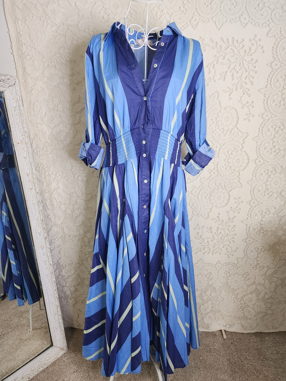 Philosophy Blue Striped Maxi Dress